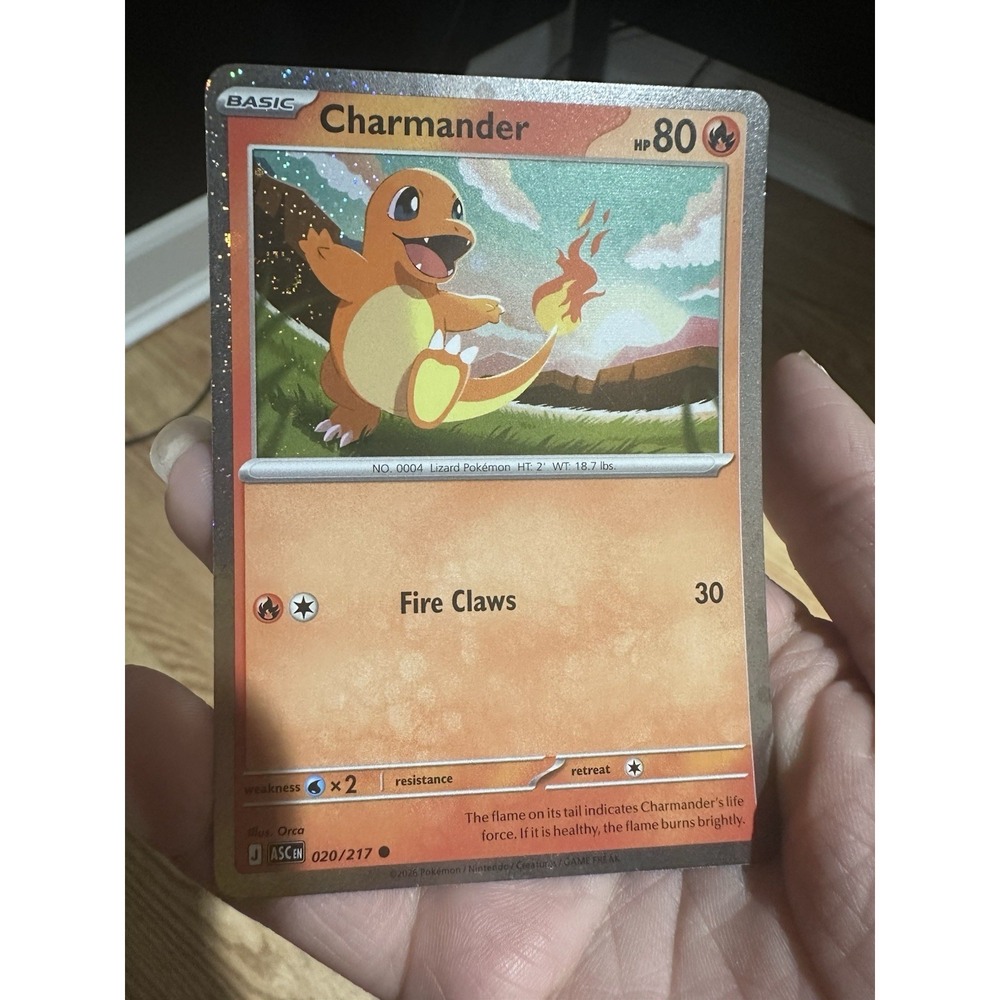 Charmander - 020/217 FART SWIRL🌀 + HOLO BLEED ERROR Pokemon Near mint!! NM